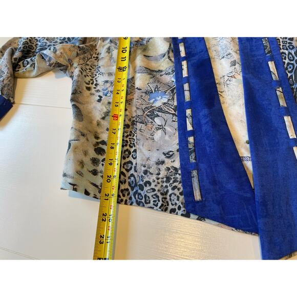 Vintage Pierre Lamonte Open Front Jacket Trim Detail Sz 12 Made in USA Artsy - Picture 13 of 13